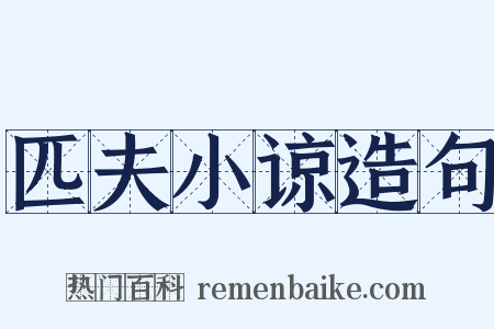 匹夫小谅造句是什么意思的图片